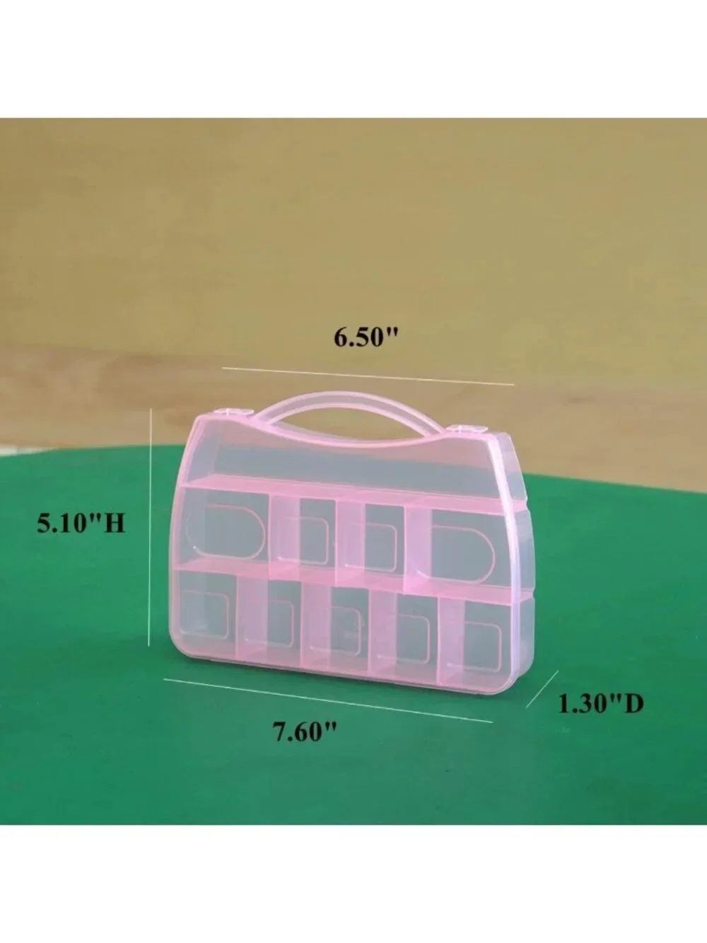 4 Pack Mini Clear Pink Storage Cases - Cute Organizer for Jewelry, Crafts, Gifts